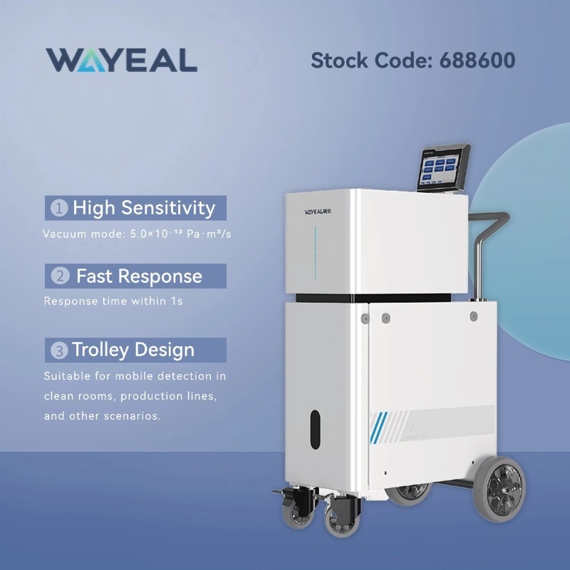 Μικρός ανιχνευτής διαρροής 5*10-13Pa.m3/s Ανιχνευτής διαρροής ήλίου με οθόνη αφής 7 ιντσών